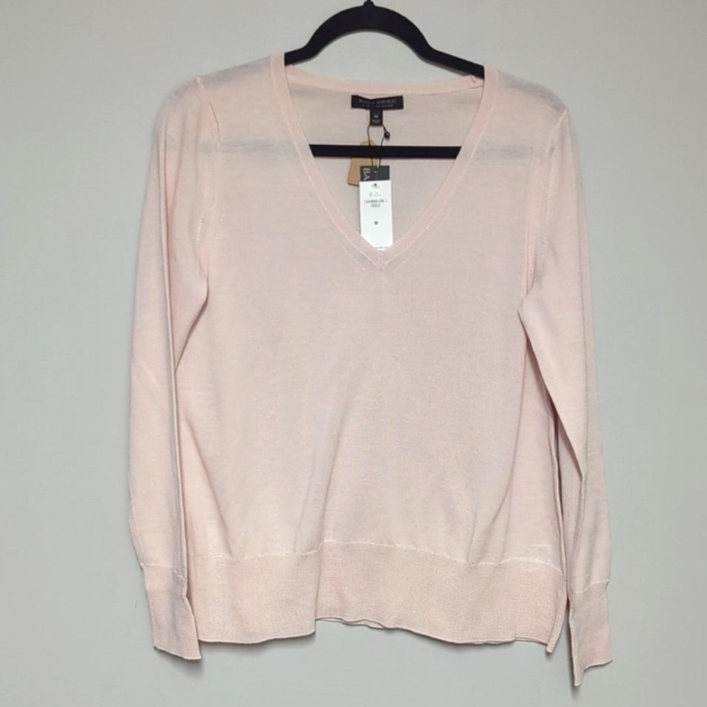 Banana Republic Pink V-Neck Sweater